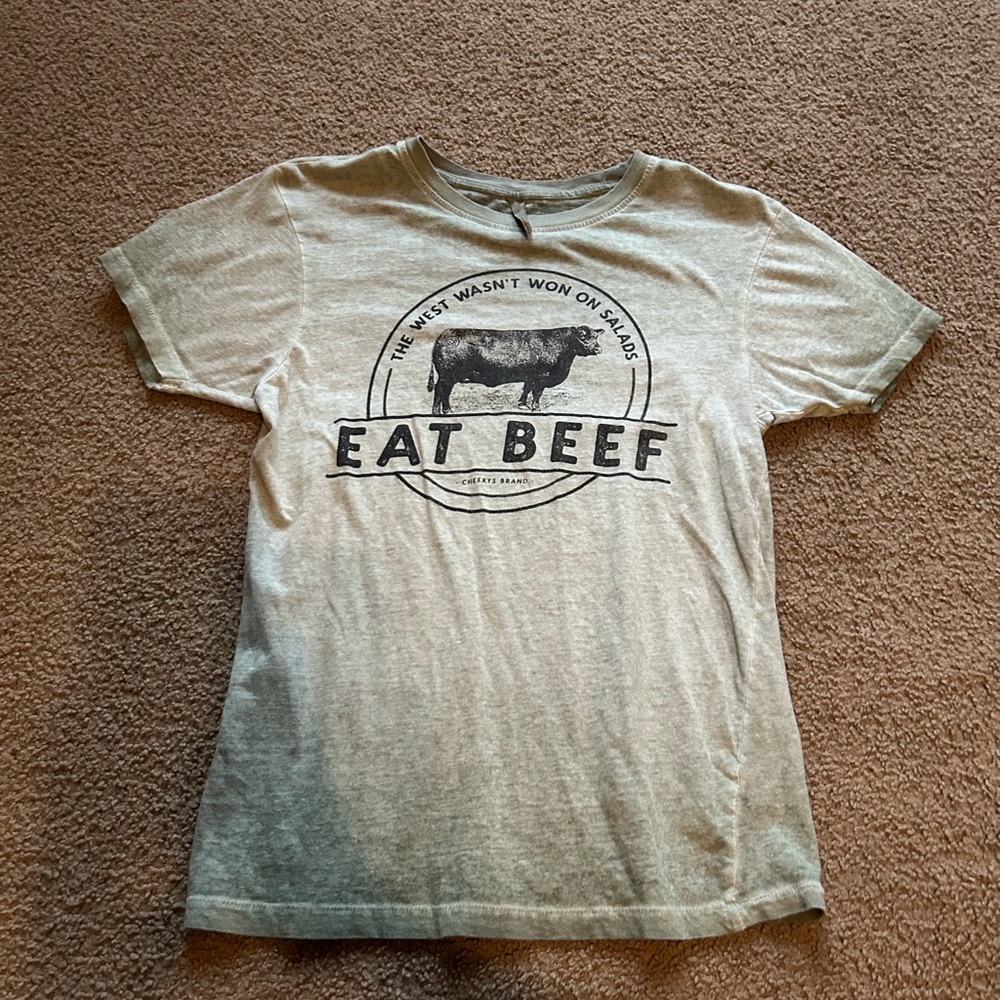 Gray Short Sleeve Tee with Graphic Design